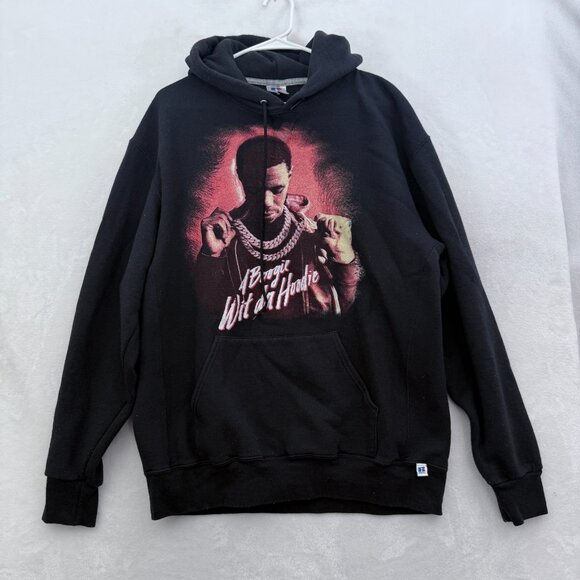A Boogie Wit Da Hoodie Hoodie Mens XL Black Double Sided Fleece Pullover - Picture 1 of 9
